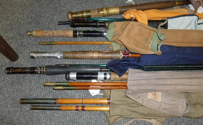 Lot 74 - Eight Mixed Rods, including a Sharpes 2pce cane 'Scottie' rod, two Kassnar graphite rods,...