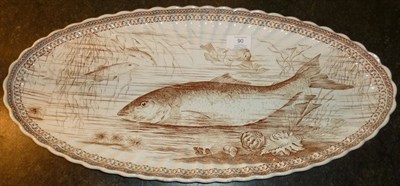 Lot 90 - A 19th Century Copeland Pottery Fish Platter, of fluted oval form, transfer printed in brown...