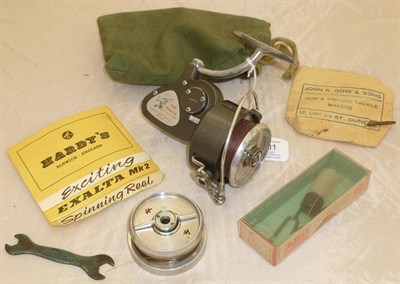 Lot 101 - Hardy 'Exalta Mark II' Spinning Reel, with optional check, full bail arm, reversing alloy stem...