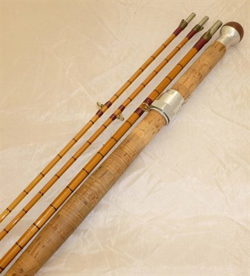 Lot 105 - A Hardy 3pce 11ft Split Cane 'The Wye No.7' Salmon Fly Rod, serial number H66076, circa 1965,...