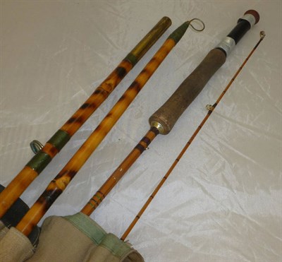 Lot 120 - Mixed Tackle, comprising a Hardy 'Gem' fly reel, a canvas tackle bag, a bamboo rod and a split cane