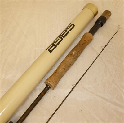 Lot 125 - A Sage 2pce 9' 6" Graphite III Fly Rod, Model GFL 796 RPL, No.7 line, 3 3/8oz, in rod bag and alloy