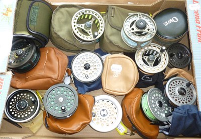 Lot 127 - Nine Fly Fishing Reels, comprising Orvis Battenkill No.5/6 with spare spool, Koma Vision with...