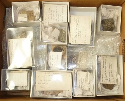 Lot 203 - A Collection of Rocks and Minerals, each specimen boxed with a name and descriptive card...