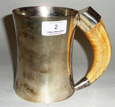 Lot 2 - A Silver Presentation Tankard with Hippo Tusk Handle, marks for London 1904, maker 'C. & S.Co',...