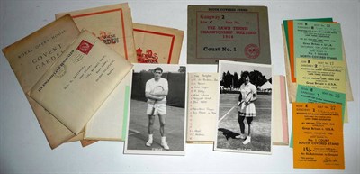 Lot 14 - A Collection of Wimbledon Tennis Memorabilia, including an album of players autographs...