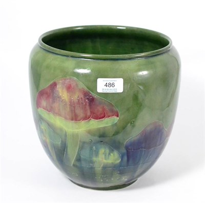 Lot 486 - A William Moorcroft Claremont Toadstool Pattern Planter, circa 1913-18, on a green ground,...