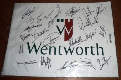 Lot 27 - A Wentworth Flag Signed by Twenty PGA Players, felt pen signatures, include Montgomerie,...