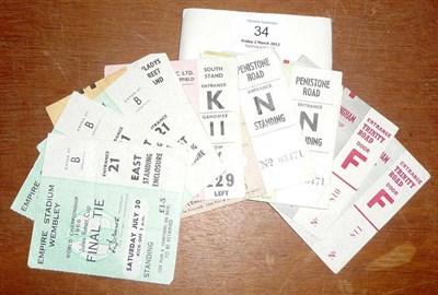 Lot 34 - Eleven 1966 World Cup Football Tickets, used tickets, comprising six for the Eighth Final at...