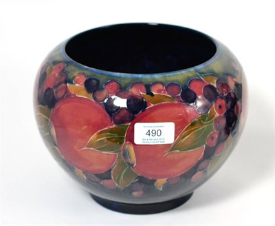 Lot 490 - A William Moorcroft Pomegranate Pattern Ovoid Jardiniere, with inverted rim, impressed factory...