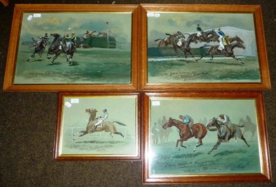 Lot 62 - After W V Longe - `The Grand National 1912 - The Canal Turn and The Leaders at the Water' , a...