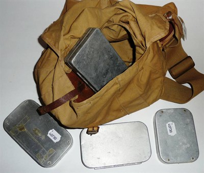 Lot 89 - A Hardy Canvas Tackle Bag, containing six aluminium fly boxes, some with flies, cast box,...