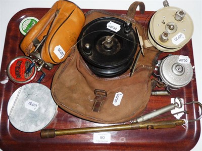 Lot 90 - Mixed Tackle, including an Allcock bakelite 'Aerialite' sea reel, Orlando 'Minor' reel, Shakespeare