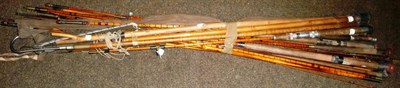 Lot 107 - A Collection of Split Cane and Greenheart Rods, including a Hardy 'J.J.H. Special' salmon rod,...