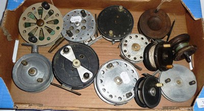 Lot 118 - Twelve Mixed Reels, including a Walker Brampton platewind reel, three Nottingham reels, and...