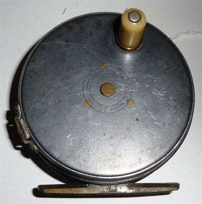 Lot 135 - A Hardy 3 2/8-Inch Alloy 'Perfect' Fly Reel, with slim ivorine handle, strapped tension screw...