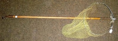 Lot 144 - A Hardy Combination Bamboo Wading Stick and Landing Net, with folding net