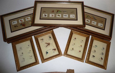 Lot 174 - Five Framed Displays of South African Stamps with Matching Fishing Flies, each 19cm by 33cm;...