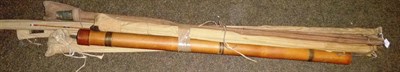 Lot 176 - Seven Hardy Split Cane Fly and Spinning Rods:- 3pce 'The De Luxe' fly rod in bamboo rod tube;...