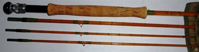 Lot 178 - A Hardy 3pce Split Cane 'The Taupo' Fly Rod, serial number H46048C, circa 1961, with agate...