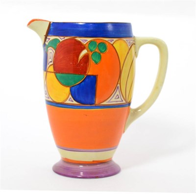 Lot 514 - A Clarice Cliff Melon Pattern Athens Jug, printed HANDPAINTED Fantasque by Clarice Cliff WILKINSONS