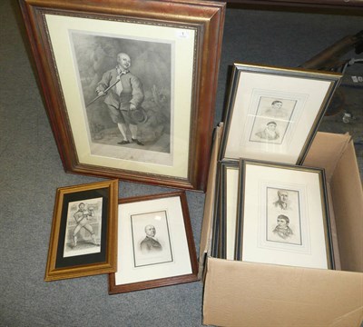 Lot 1 - Ross after Hogarth - `John Broughton, Prize Fighter', black and white stipple engraving, 49cm...