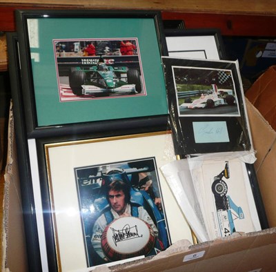 Lot 6 - A Collection of Signed Formula 1 Memorabilia, including a framed Michael Schumacher montage,...