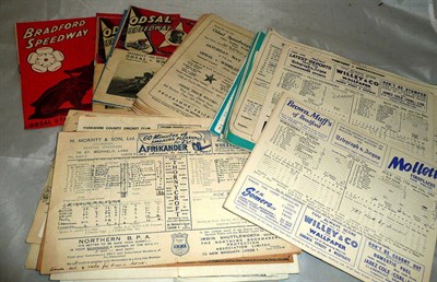 Lot 9 - Sporting Memorabilia, comprising twelve test match cricket scorecards from 1947 to 1984, sixty...