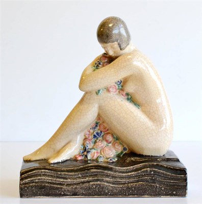 Lot 519 - A Marcel Guillard (1896-1932) for Editions Etling, Paris: An Art Deco Pottery Figure, modelled as a