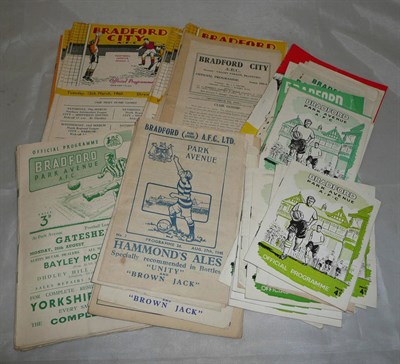 Lot 21 - Forty Two Bradford Park Avenue A.F.C. Home Football Programmes, dating from 1945 to 1967;...