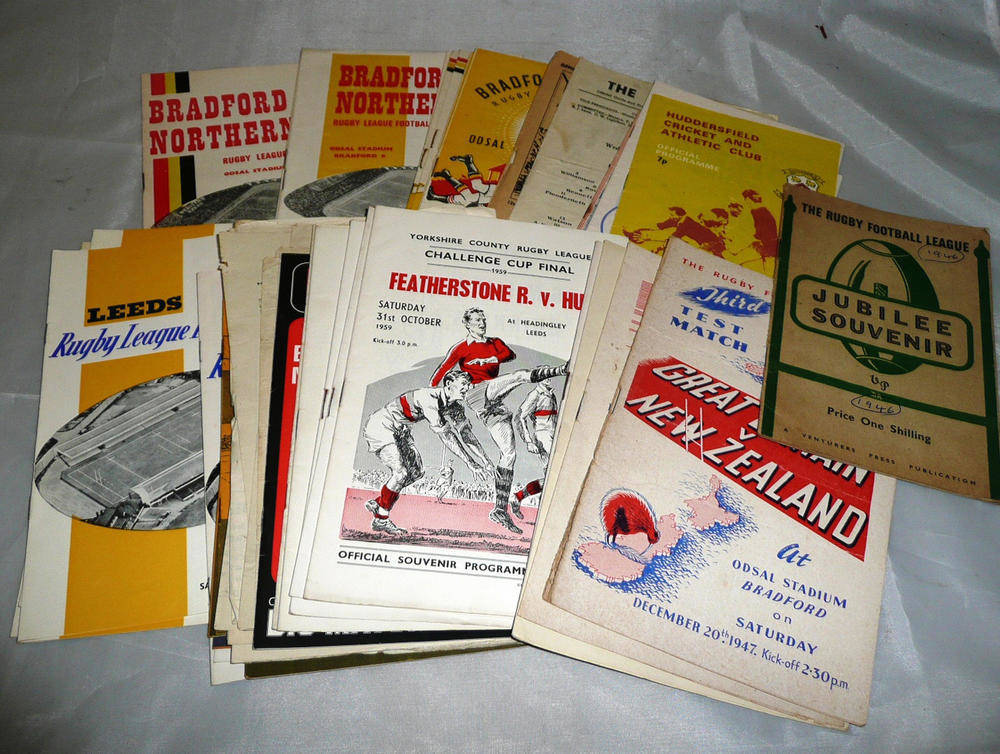 Lot 22 - Fifty Six Rugby League Programmes from 1945 to 1979, including fifteen Bradford Northern home...