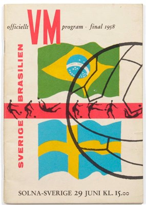 Lot 24 - An Official 1958 World Cup Final Programme - Sweden v Brazil, game played on the 29th June...