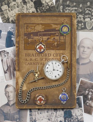 Lot 31 - A Collection of Football Medals and Other Material Relating to Bradford City's Charlie Storer,...