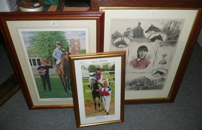 Lot 35 - Harry Hall - Portrait of John Osborne, within vignettes of Tupgill Stables and various winners,...