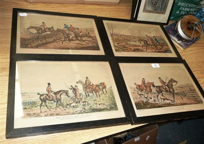 Lot 43 - Sutherland after Alken -` Fox Hunting - Going to Cover; Breaking Cover. Tally Ho!; Leap....Swishing