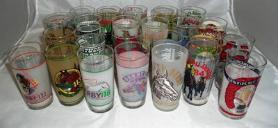 Lot 45 - Thirty Six Kentucky Derby Drinking Glasses from the 1960's to the 2000''s, together with a...