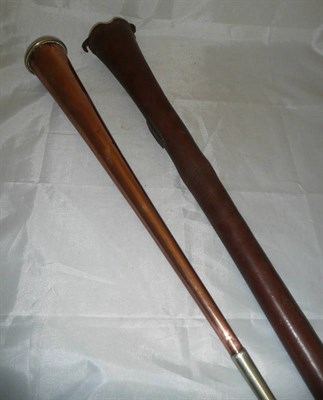 Lot 46 - A 19th Century Copper and Nickel Coaching Horn by Kohler & Son, Westminster, London, with trademark