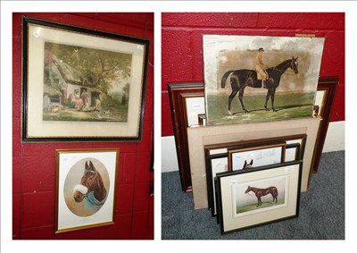 Lot 55 - A Collection of Twelve Racing Prints and Photographs, including a portrait of Fred Archer,...