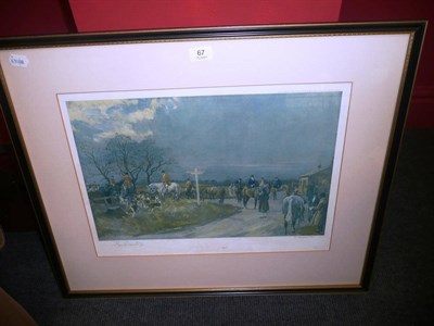 Lot 67 - Lionel Edwards - The Bramham Moor at Bickerton Bar,  colour print, signed in pencil in the...