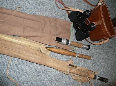 Lot 83 - Three Fly Fishing Rods - Alex Martin 2pce Split Cane 'Scotia Dry Fly' trout rod, Hardy 2pce...