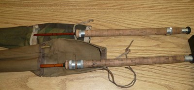 Lot 90 - Two Hardy 2pce Split Cane Spinning Rods - 6lb Wanless No.E59396 and 4lb Wanless No.E60941,...