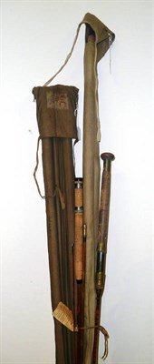 Lot 94 - Four Fishing Rods,- Farlow's 15ft 3pce split cane 'Fife' salmon rod, with a spare tip, Playfair...