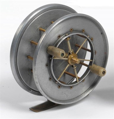 Lot 143 - A 4-Inch Alloy Allcock's Aerial 'Popular' Reel, Reg.Design No.689467, with six spoked drum,...