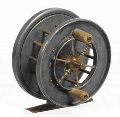 Lot 144 - A 3 1/4-Inch Alloy Allcock's Aerial 'Popular' Reel, Regd Design No.689467 with six spoked caged...