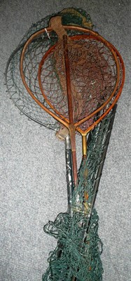 Lot 147 - Four Landing Nets, including two wooden nets and one folding net