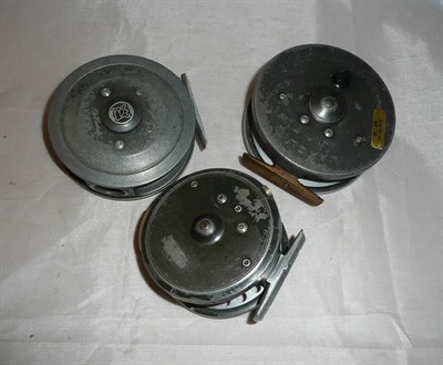 Lot 164 - Three Hardy Post War Alloy Reels - Marquis Salmon No.2, The Sunbeam No.9/10 & The Zenith