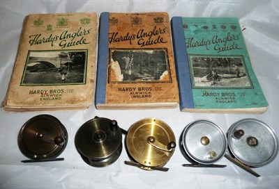 Lot 175 - Five Small Reels, comprising three platewind and two winches, one named Modarcom 'Flysport' London