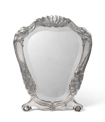 Lot 542 - An Art Nouveau Walter Scherf & Co Osiris Silvered Pewter Toilet Mirror, design attributed to...