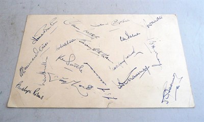 Lot 15 - A Fyffes Shipping Line Luncheon Menu Signed by the 1954 England Cricket Team, seventeen pen...