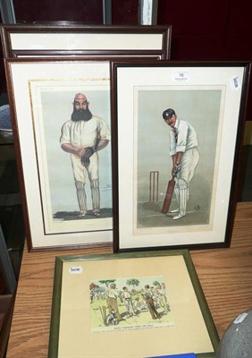 Lot 16 - Two Vanity Fair Cricketing Coloured Lithographic Prints by Spy - `Yorkshire - George Hirst' and...